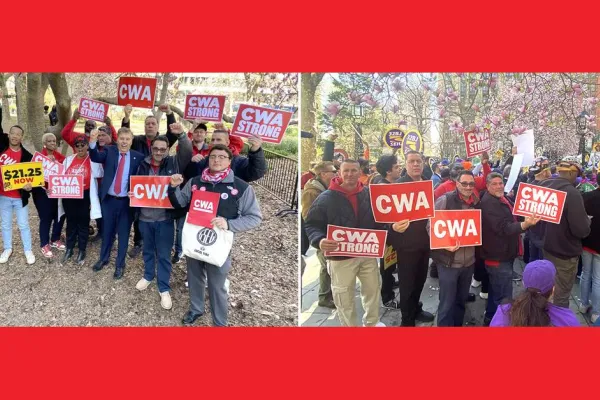 CWAers Rally for Minimum Wage Increase in NYC