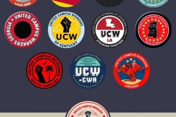 The state and national logos for the United Campus Workers