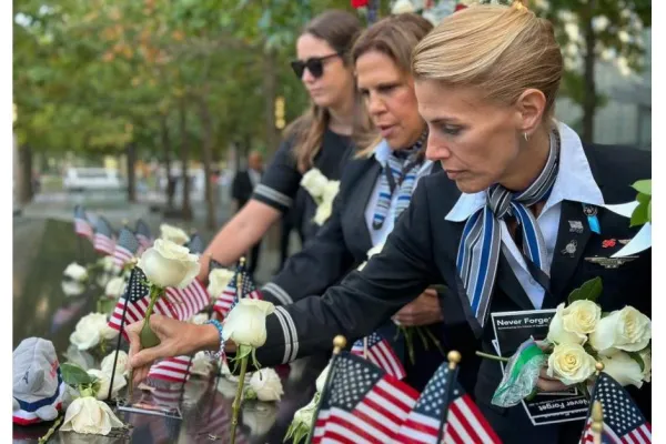 AFA-CWA President at the 9/11 Memorial at Ground Zero with AFA-CWA Honor Guard