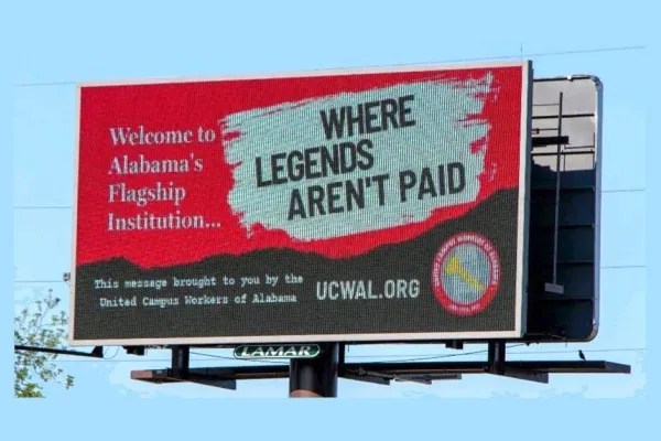 United Campus Workers-CWA at Alabama COLA Billboard