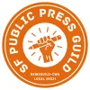 sf public press logo with orange background and white text