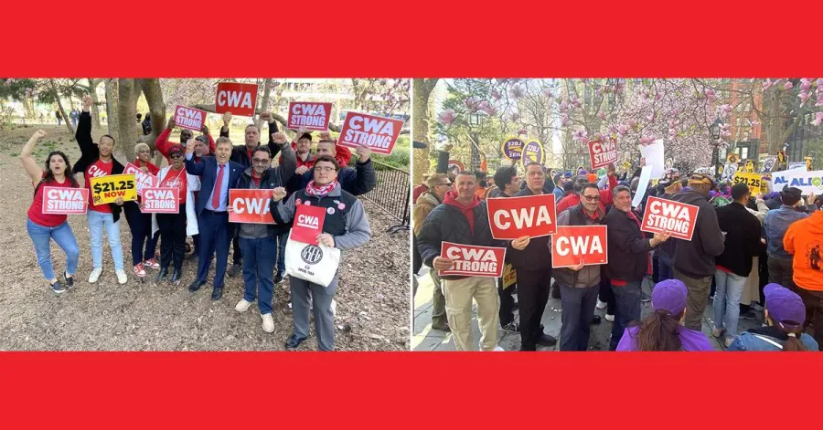 CWAers Rally for Minimum Wage Increase in NYC