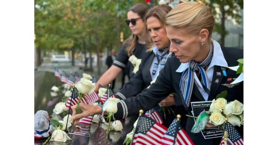 AFA-CWA President at the 9/11 Memorial at Ground Zero with AFA-CWA Honor Guard