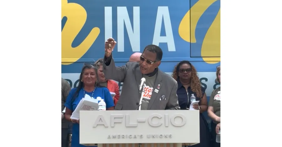 Claude Cummings Jr. at AFL-CIO Bus Tour Launch