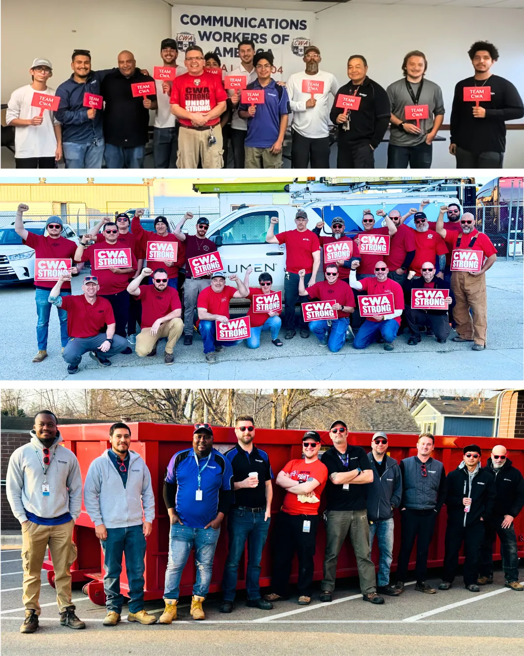 Lumen CWA workers collage