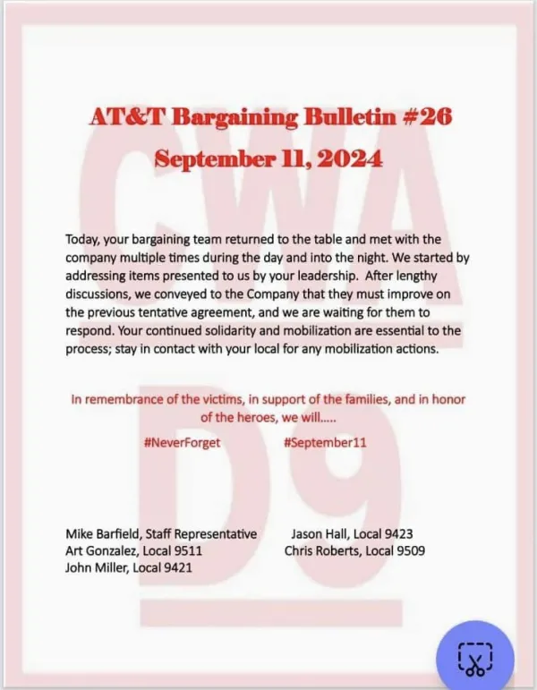 AT&T Core Bargaining Bulletin #26